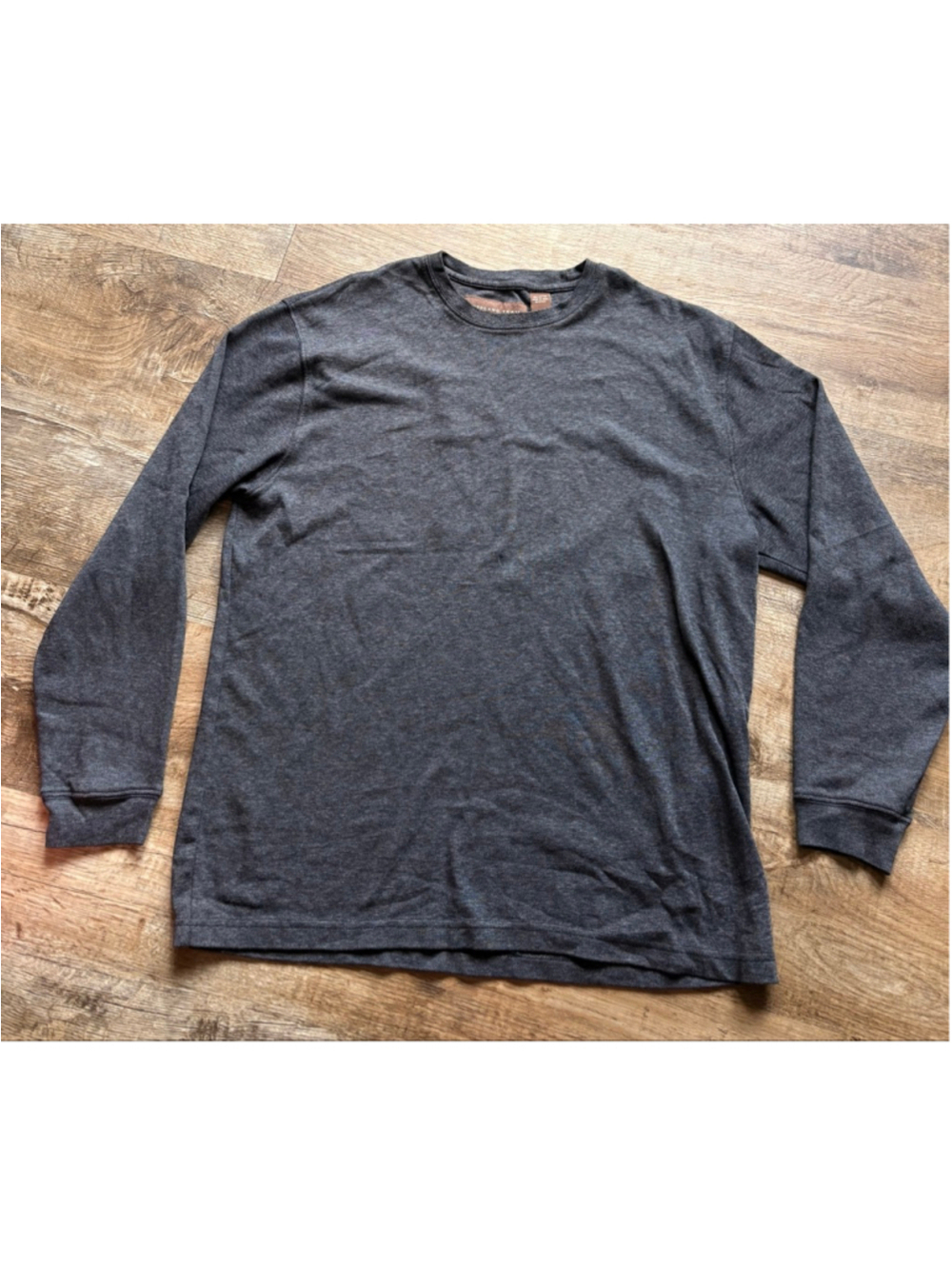 Woodland Trail Men's Large Gray Long Sleeve T-Shirt 100% Cotton Textured Knit